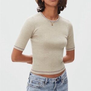 Everlane Ribbed Merino Tee Wool Shirt S